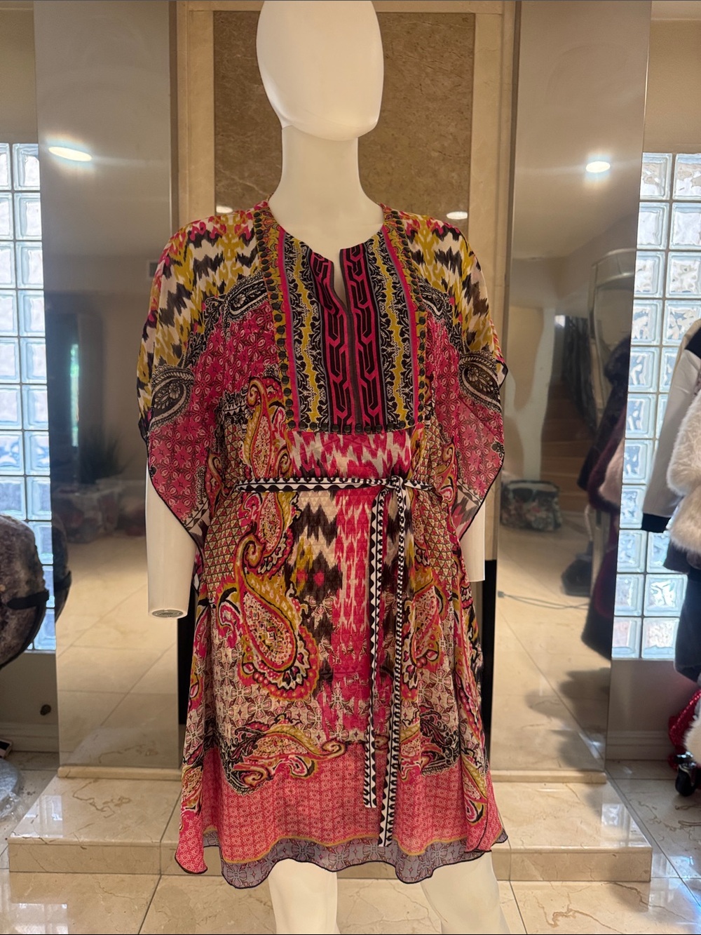 Hale Bob Vintage Paisley Printed Dress & Kaftan Set